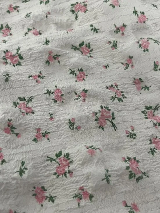 Source Unknown White Floral Seersucker Pants - Picture 4 of 5